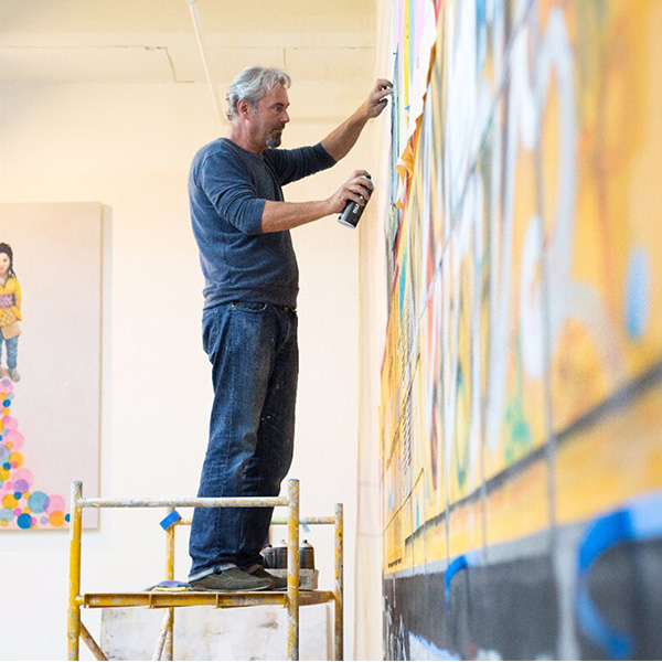 Tobias Keene painting in his LA Studio (2018)